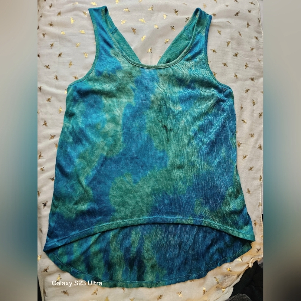 Blue and Green Women's Tank Top